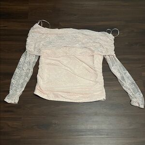 Francesca's Collections Pink Lace Off-Shoulder Blouse NWT